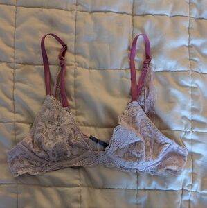 Aerie Lace Bralette in Light Purple and Pink
